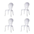 BroDeals Kitchen & Dining Room Chairs 4 Chairs Clear Louis Dining Chair Indoor/Outdoor