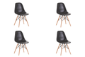 BroDeals Kitchen & Dining Room Chairs Echo Chair Set of 4- Black
