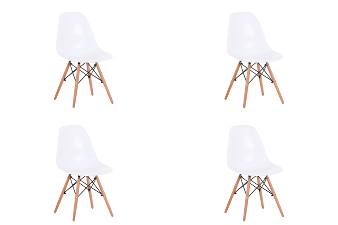 BroDeals Kitchen & Dining Room Chairs Echo Chair Set of 4-White
