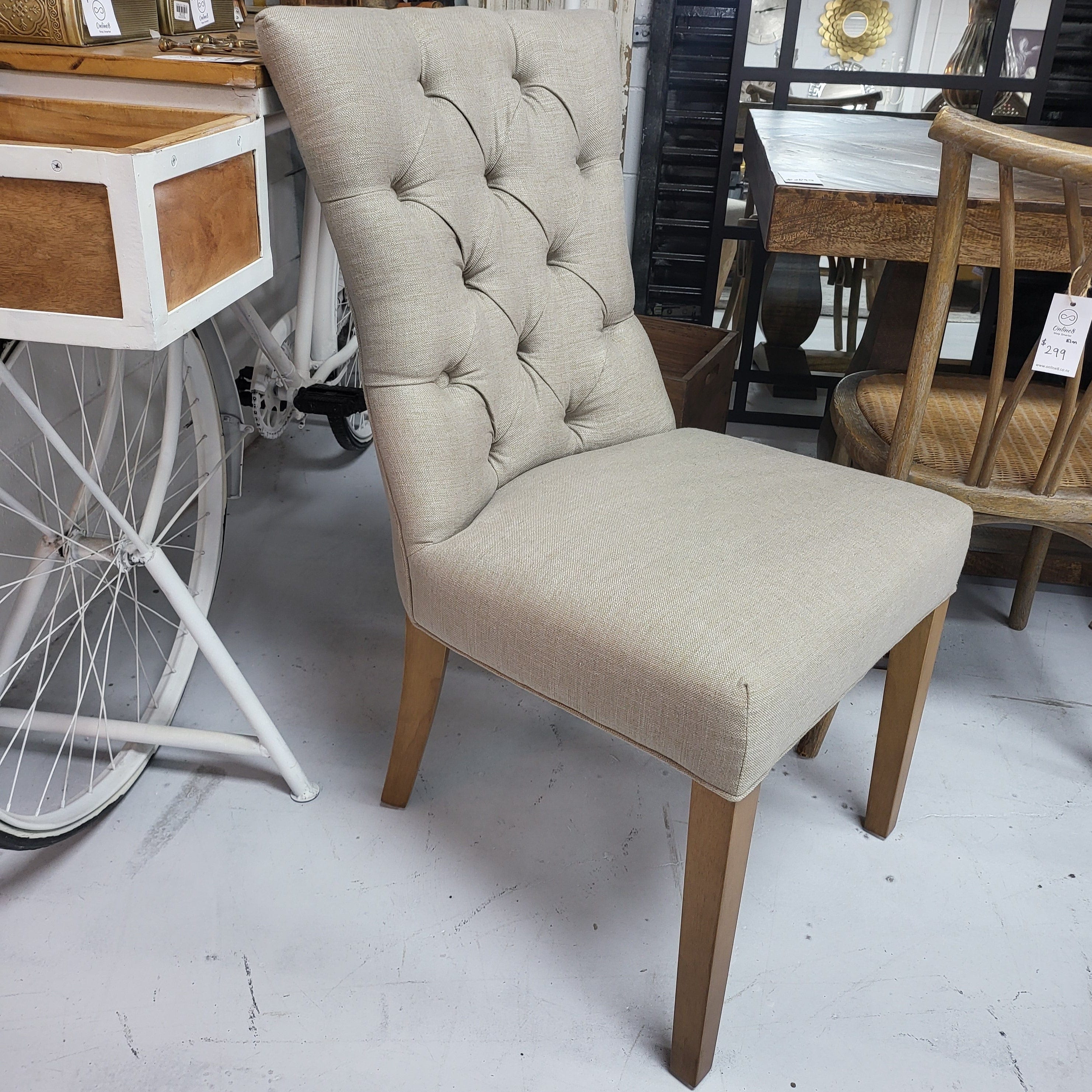 BroDeals Kitchen & Dining Room Chairs Tufted Back Dining Chair
