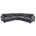 BroDeals Sofas Crescent Corner Lounge Suite - Charcoal