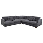BroDeals Sofas Crescent Corner Lounge Suite - Charcoal