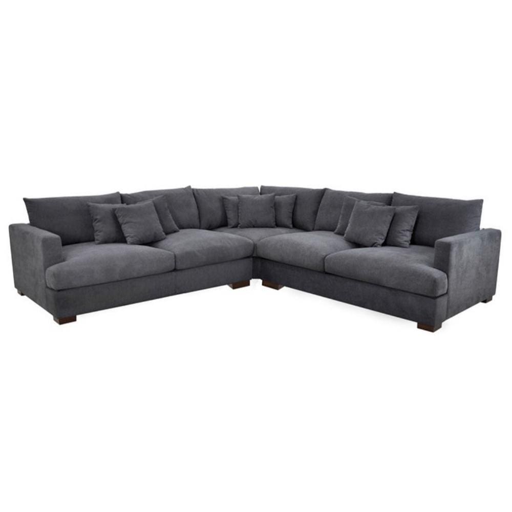 BroDeals Sofas Crescent Corner Lounge Suite - Charcoal