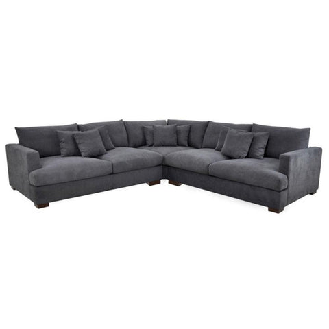 BroDeals Sofas Crescent Corner Lounge Suite - Charcoal
