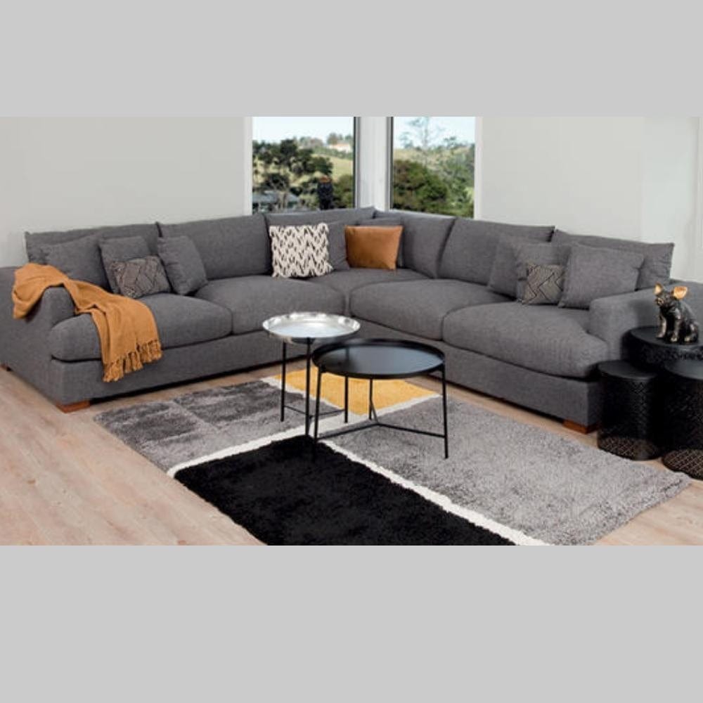 BroDeals Sofas Crescent Corner Lounge Suite - Charcoal