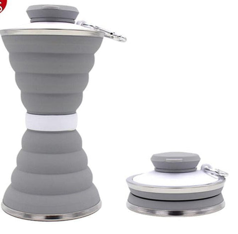 BroDealsNz Collapsible Water Bottle Collapsible Water Bottle- Gray