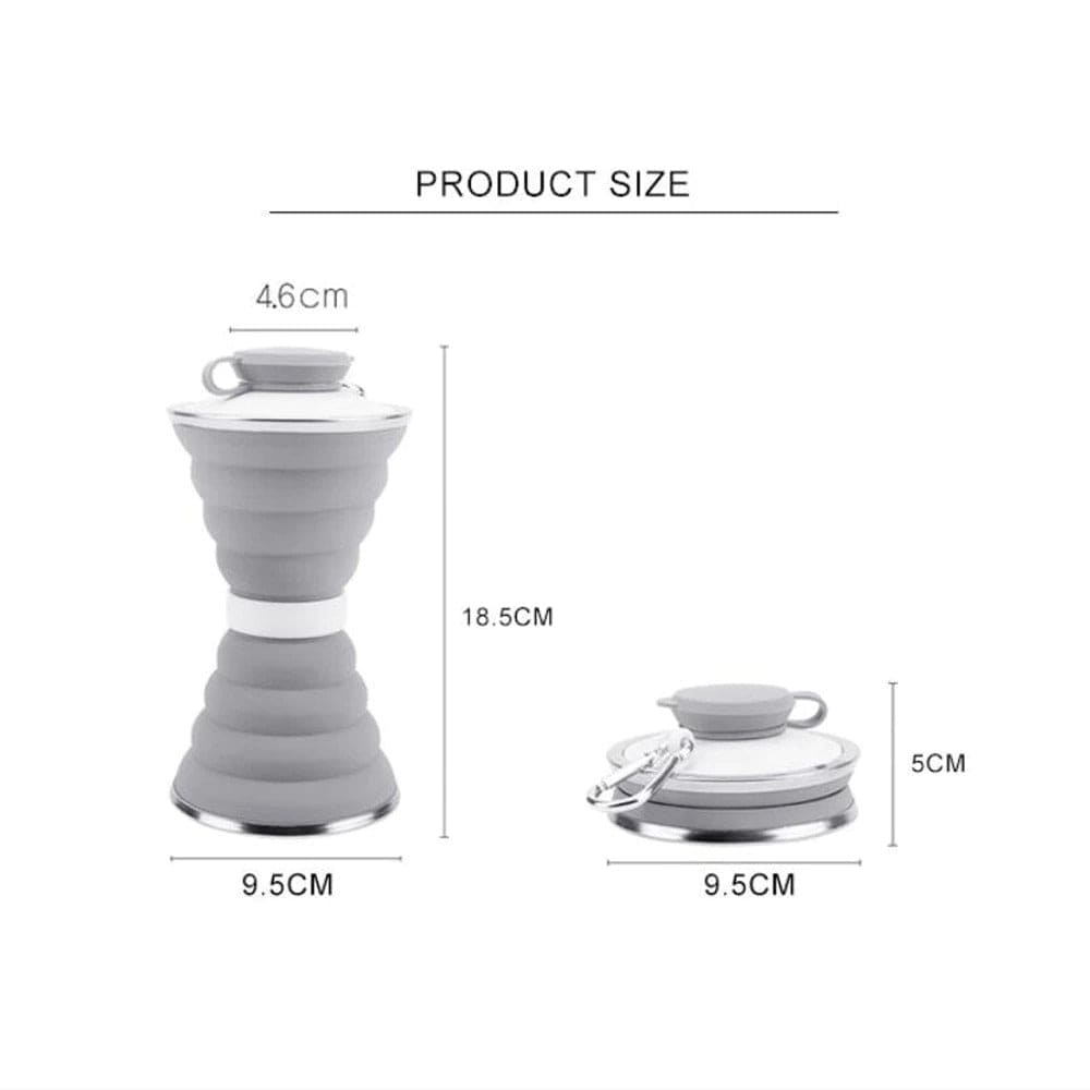 BroDealsNz Collapsible Water Bottle Collapsible Water Bottle- Gray