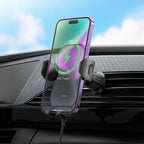 Hoco Car Phone Holder 15W Wireless Charging Air Vent Phone Holder w/ Hook Locking
