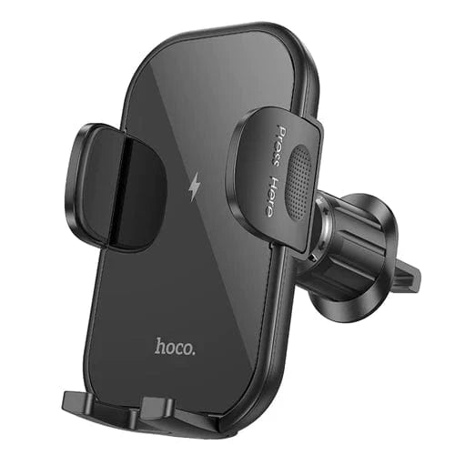 Hoco Car Phone Holder 15W Wireless Charging Air Vent Phone Holder w/ Hook Locking