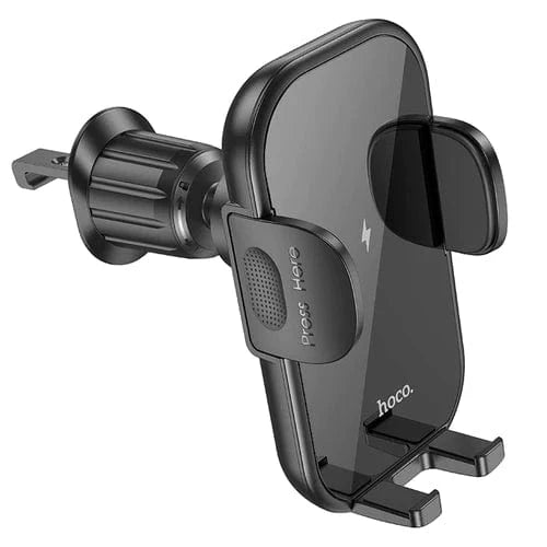 Hoco Car Phone Holder 15W Wireless Charging Air Vent Phone Holder w/ Hook Locking