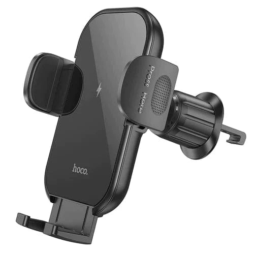 Hoco Car Phone Holder 15W Wireless Charging Air Vent Phone Holder w/ Hook Locking